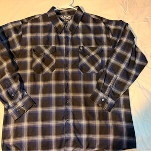 DIXXON Men's Blue and Black Plaid Shirt
